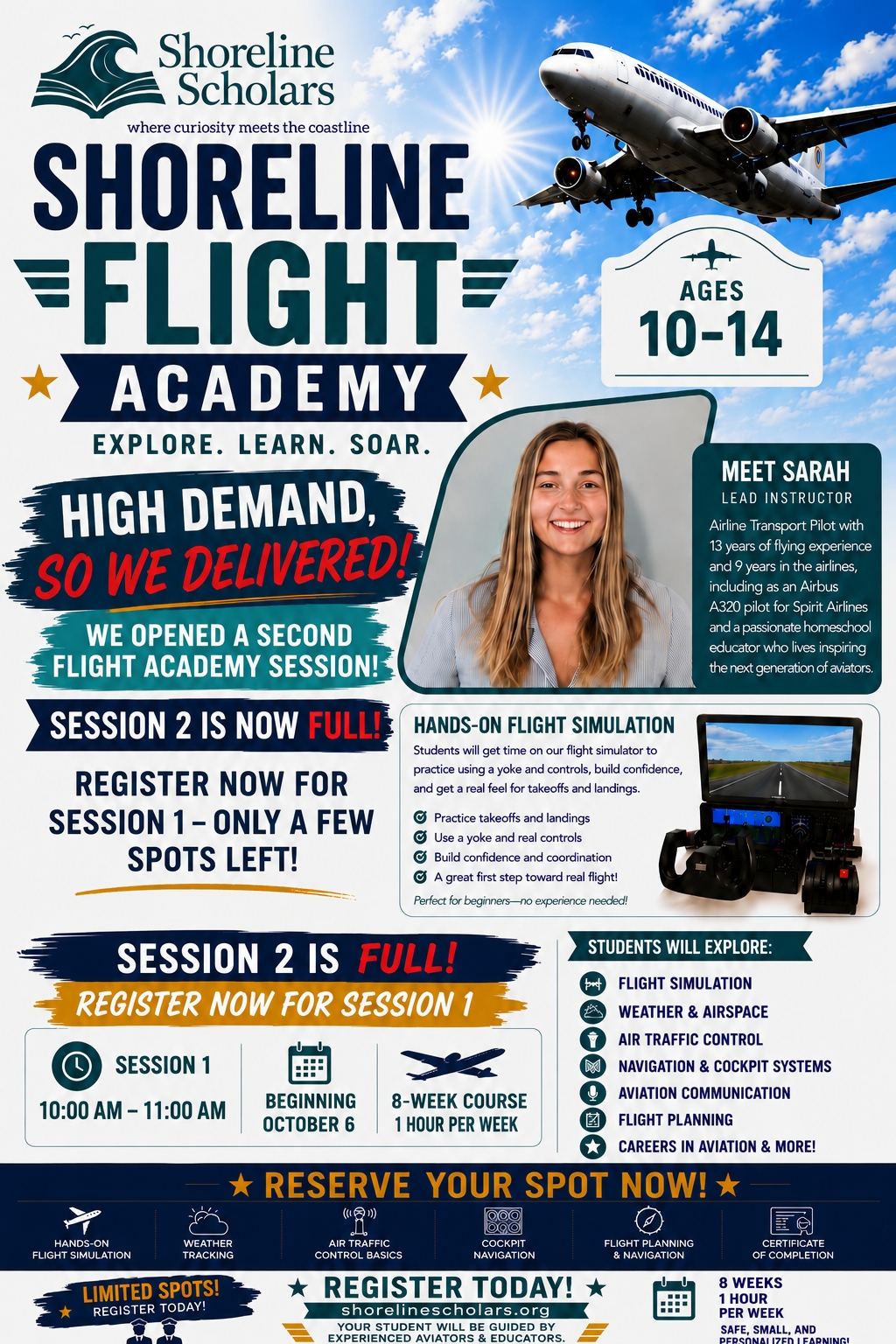 Shoreline Flight Academy — 8-Week Aviation & Flight Simulation Course