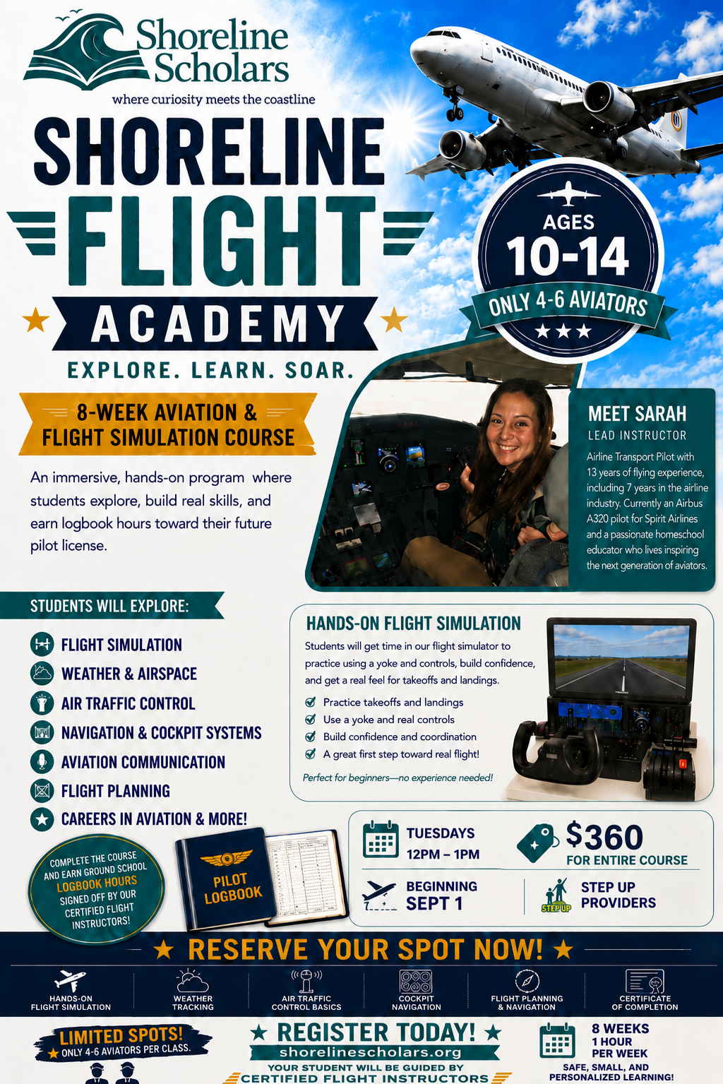 Shoreline Flight Academy — 8-Week Aviation & Flight Simulation Course